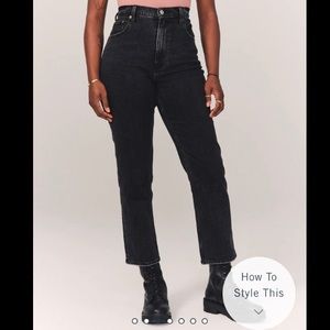 Abercrombie and Fitch Black Ultra High Rise Ankle Straight Jeans (29/8 Long)